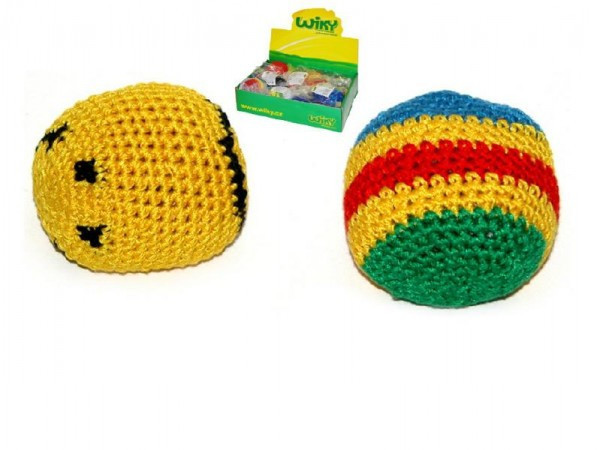 Hakysák loptička footbag 6cm háčkovaná textilná v sáčku