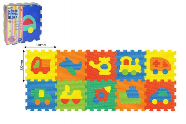 Penové puzzle Dopravné prostriedky 32x32cm