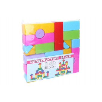 Kocky stavebnice 24ks plast v sáčku 24x24x4cm