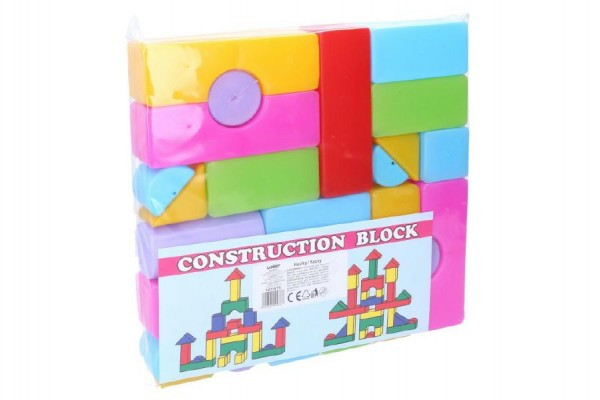 Kocky stavebnice 24ks plast v sáčku 24x24x4cm