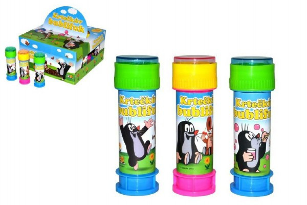 Bublifuk 50ml s hrkavkou Krtko 11cm 2 farby
