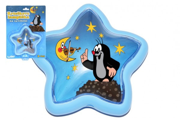 LED Lampička Krtko na zavesenie plast hviezda 15cm na karte