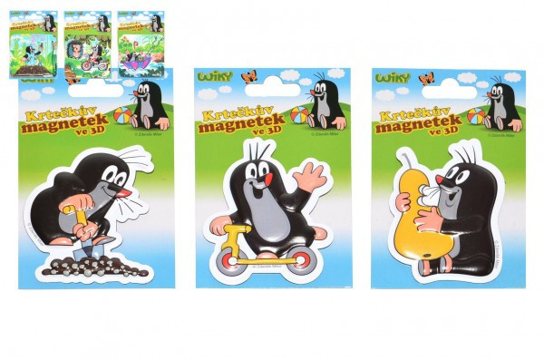 Magnet 3D Krtko plast 7,5 cm 3 druhy v sáčku 8x11,5 cm