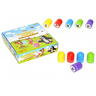 Pečiatky Krtko plast 4cm 5 farieb