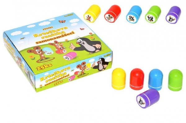 Pečiatky Krtko plast 4cm 5 farieb
