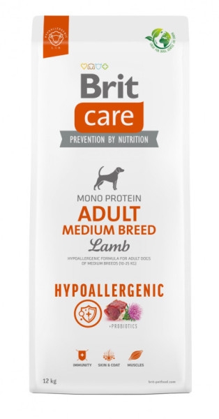 Brit Care Dog Hypoallergenic Adult Medium Breed - lamb and rice, 12kg