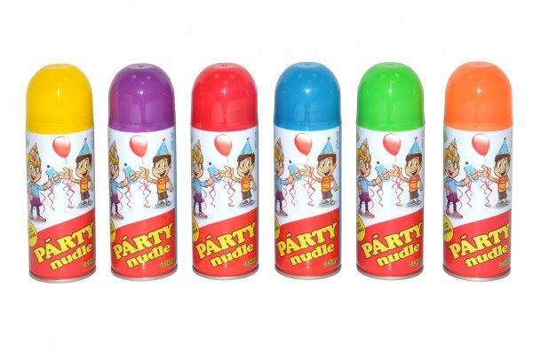 Párty rezance/špagety v spreji 17cm 250 ml 5 farieb karneval