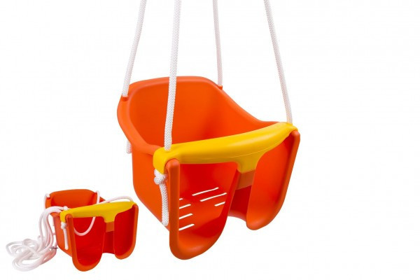 Hojdačka Baby oranžová plast 33x24x28cm nosnosť 25kg v sieťke 12m+