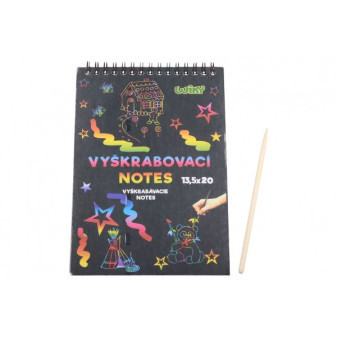 Škrabací notes dúhový 12 listov v sáčku 20x13, 5cm