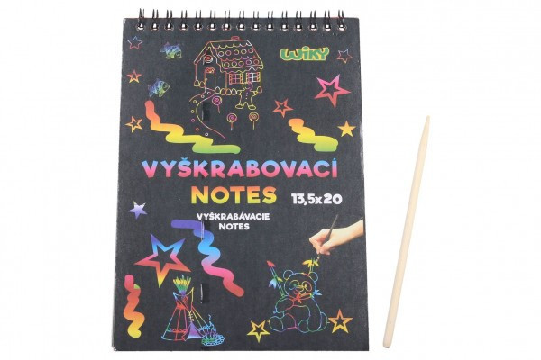 Škrabací notes dúhový 12 listov v sáčku 20x13, 5cm