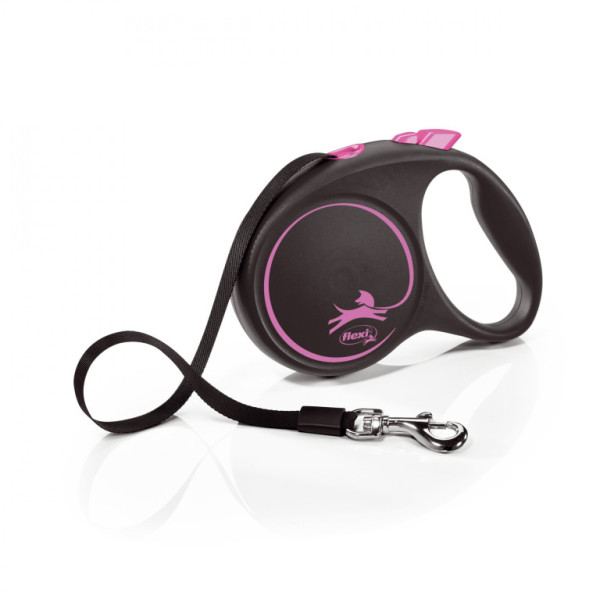 Flexi New Black Design L páska 5m/50 kg ružovo