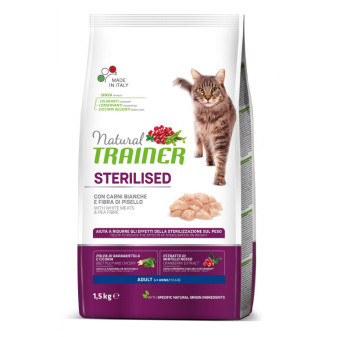 TRAINER Natural Cat Sterilised hydinové mäso 1,5kg