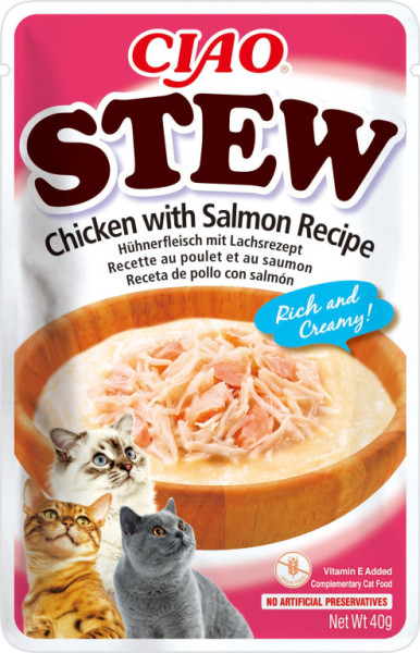 Kapsička Churu Cat Stew - kura, losos 40g