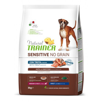 Trainer Natural Sensitive pes NO GRAIN M/M pstruh 3kg