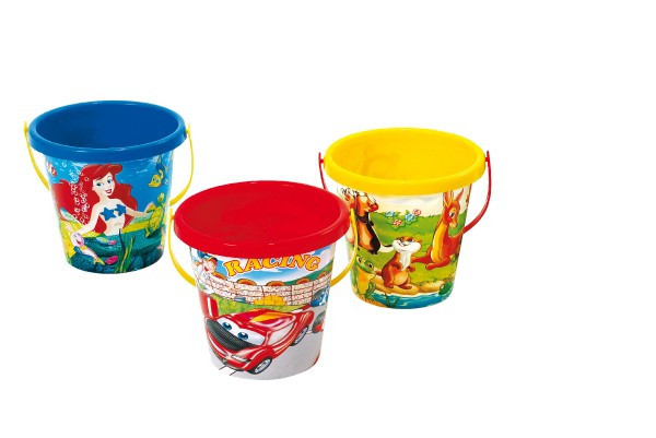 Vedierko na piesok plast 16x15cm mix farieb 18m+