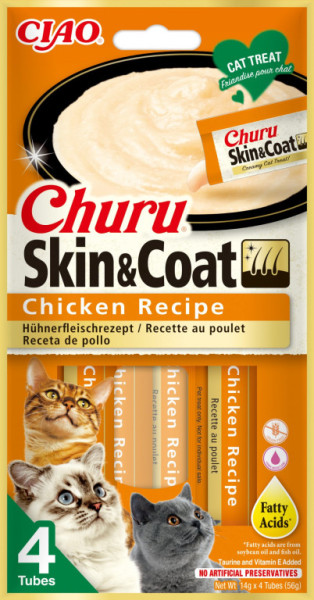 Churu cat masové pyré pre krásnu srsť a kožu - kura 56g