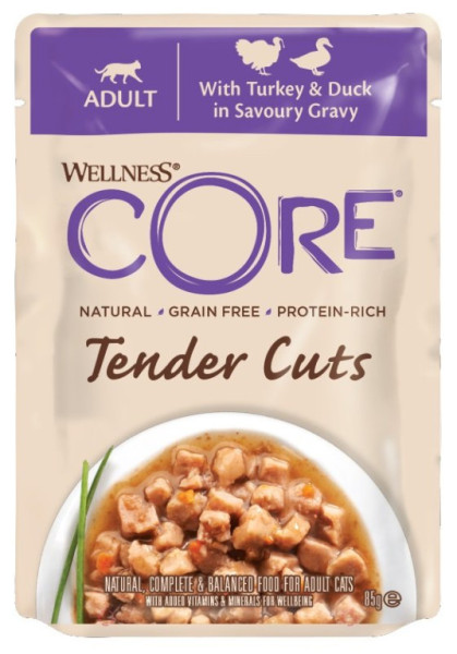 Kapsička Wellness Core Cat Tender morka a kačica v omáčke 85g