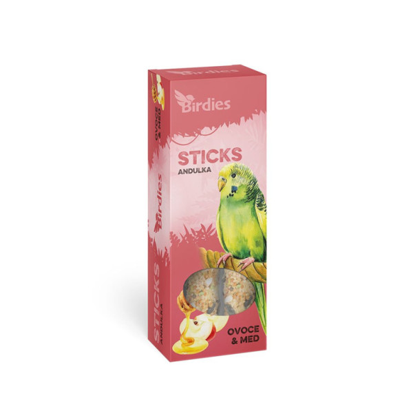 Birdies tyčinky ovocie a med pre andulky 2ks
