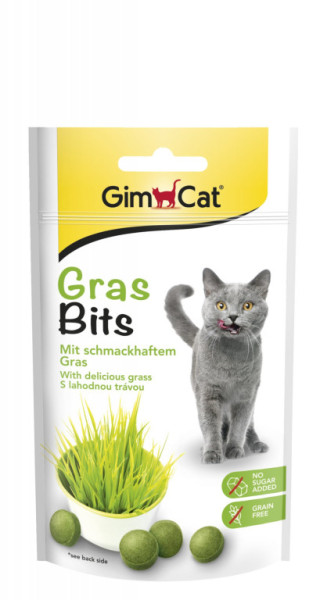 GIMCAT GRAS BITS tabletky s mačacou trávou 40g