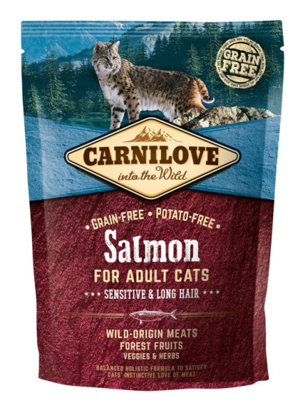 Carnilove Cat Grain Free Salmon Adult Sensitive & Long Hair 400g