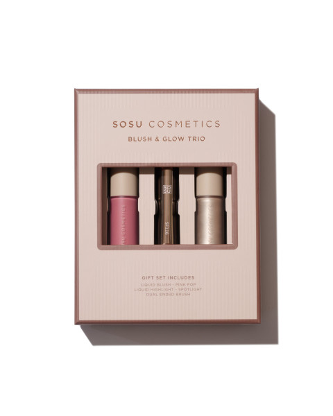 SOSU Cosmetics Darčekové balenie Tvárenka & Rozjasňovač & Štetec DUAL