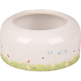 FLAMINGO miska pre hlodavce KIKI CERAMIC ROUND biela S 8,3x8,3x3,5cm 100ml