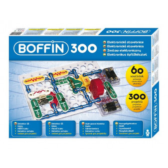 Stavebnica Boffin 300 elektronická 300 projektov na batérie 60ks v krabici 48x34x5cm