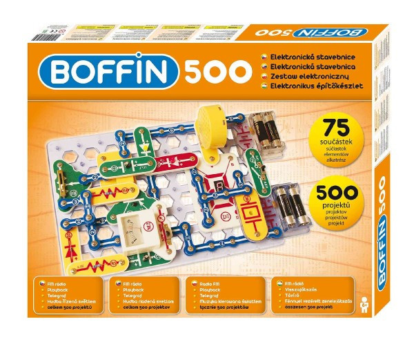 Stavebnica Boffin 500 elektronická 500 projektov na batérie 50x39x5cm