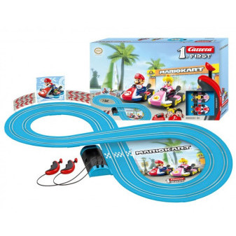 Autodráha Carrera First Mario Nintendo 2,4 m plast +2 auta na bat. v krabici 50x30x7cm