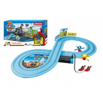 Autodráha Carrera First Paw Patrol/Tlapková Patrola 2,4m plast +2 autá na bat. v krabici 50x30x7