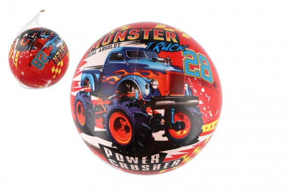 Lopta Super cars monster truck nafúknutý 23cm v sieťke