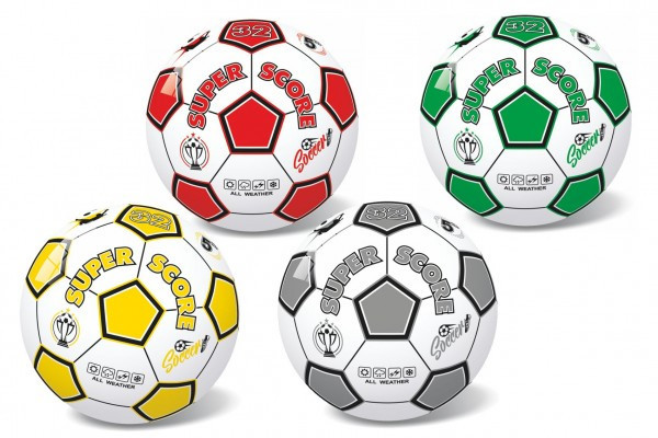 Lopta futbalová 23 cm nafúknutá 4 farby v sieťke