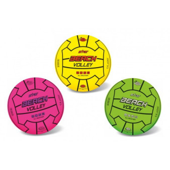 Lopta volejbalová plážová 23cm 3 farby v sieťke