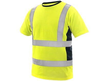 Tričko CXS EXETER, výstražné, pánske, žlto-modré, veľ. 4XL