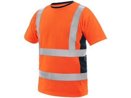 Tričko CXS EXETER, výstražné, pánske, oranžovo-modré, veľ. XL