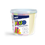 Kriedy M chodníkové fluo okrúhle 12 ks mix farieb - kýblik