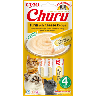 Churu cat mäsové pyré - tuniak, syr 56g