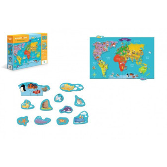 Magnetická hra Mapa sveta 145ks v krabici 37,5x29,5x6,5cm
