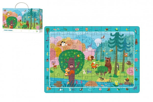 Puzzle Priatelia z lesa 45x31cm 80 dielikov v krabici 25x16x6, 5cm