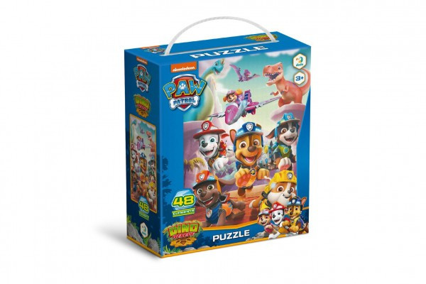 Puzzle Tlapková patrola/Paw Patrol Záchrana dinosaurov 32x23cm 48 dielikov v krabičke 15x18x6cm