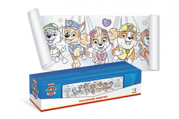 Plagát na vyfarbenie Tlapková patrola / Paw Patrol 70x16cm v krabičke 19x5x5cm