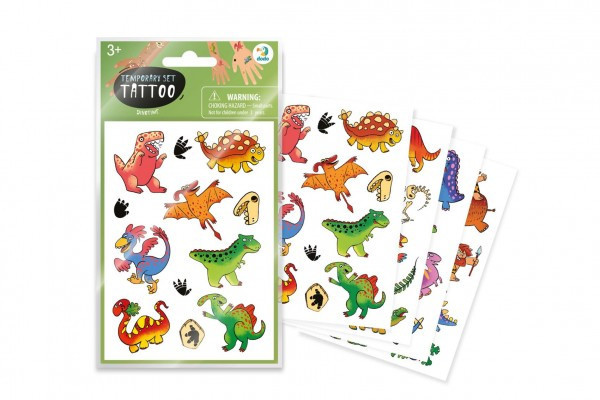 Tetovanie Dinosaurus/Dinosaury 10,5x15cm 4 listy v sáčku