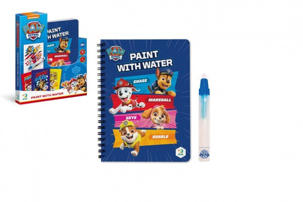 Kúzelné maľovanie vodou Tlapková patrola/Paw Patrol omaľovánky/blok 12x16cm + štetec, 8 listov v