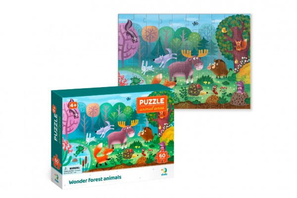 Puzzle Lesné zvieratá/zvieratká 32x23cm 60 dielikov v krabičke 24x18x4cm
