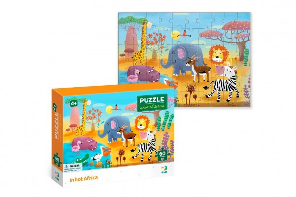 Puzzle Afrika 32x23cm 60 dielikov v krabičke 24x18x4cm