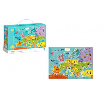 Puzzle Mapa Európy 64x46cm 100 dielikov v krabičke 28x18,5x6,5cm