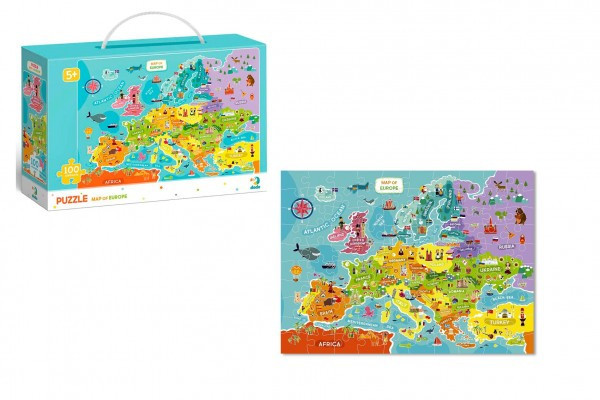 Puzzle Mapa Európy 64x46cm 100 dielikov v krabičke 28x18,5x6,5cm