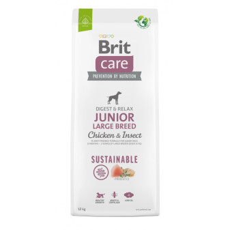 Brit Care Dog Sustainable Junior Large Breed - kuracie a insecty, 12kg