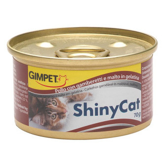 Konzerva SHINY CAT kura+kreveta+maltóza 70g