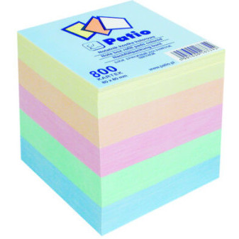 Kocka nelepená farebná - náhrada, 8x8, 800 listov